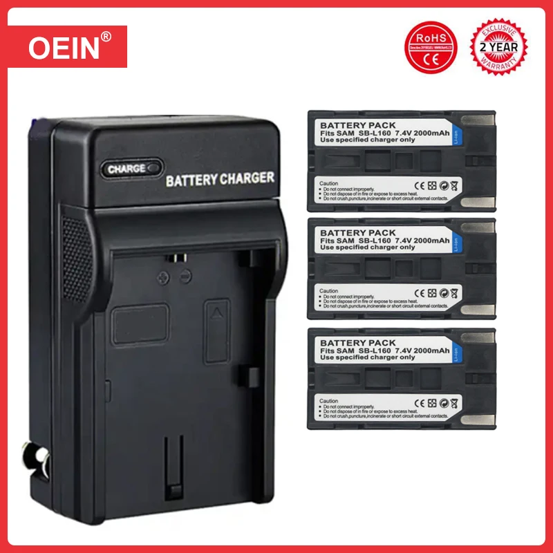 2000mAh SB-L160 SB-L110A SB-L320 SB-L480 Battery for SAMSUNG SC-L520 SC-L530 SC-L550, for Mileseey Laser Level FL-260 FL-150