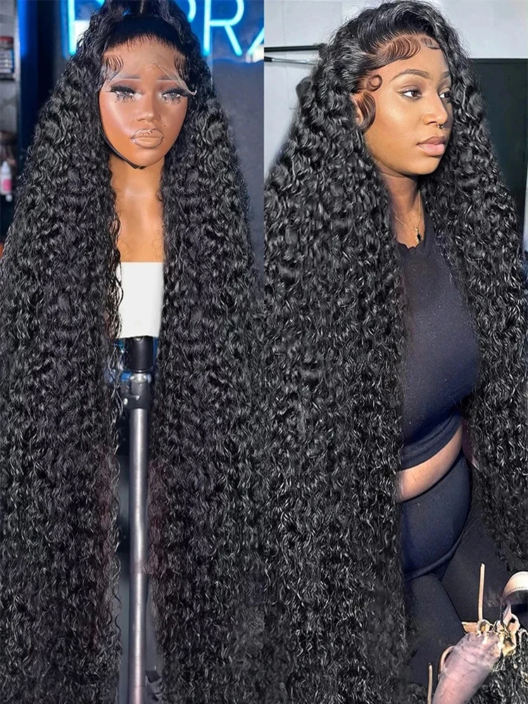 46 Polegada 13x4 13x6 360 hd transparente profundo culry laço frontal peruca brasileira onda de água frente do laço perucas de cabelo humano para mulher 300%