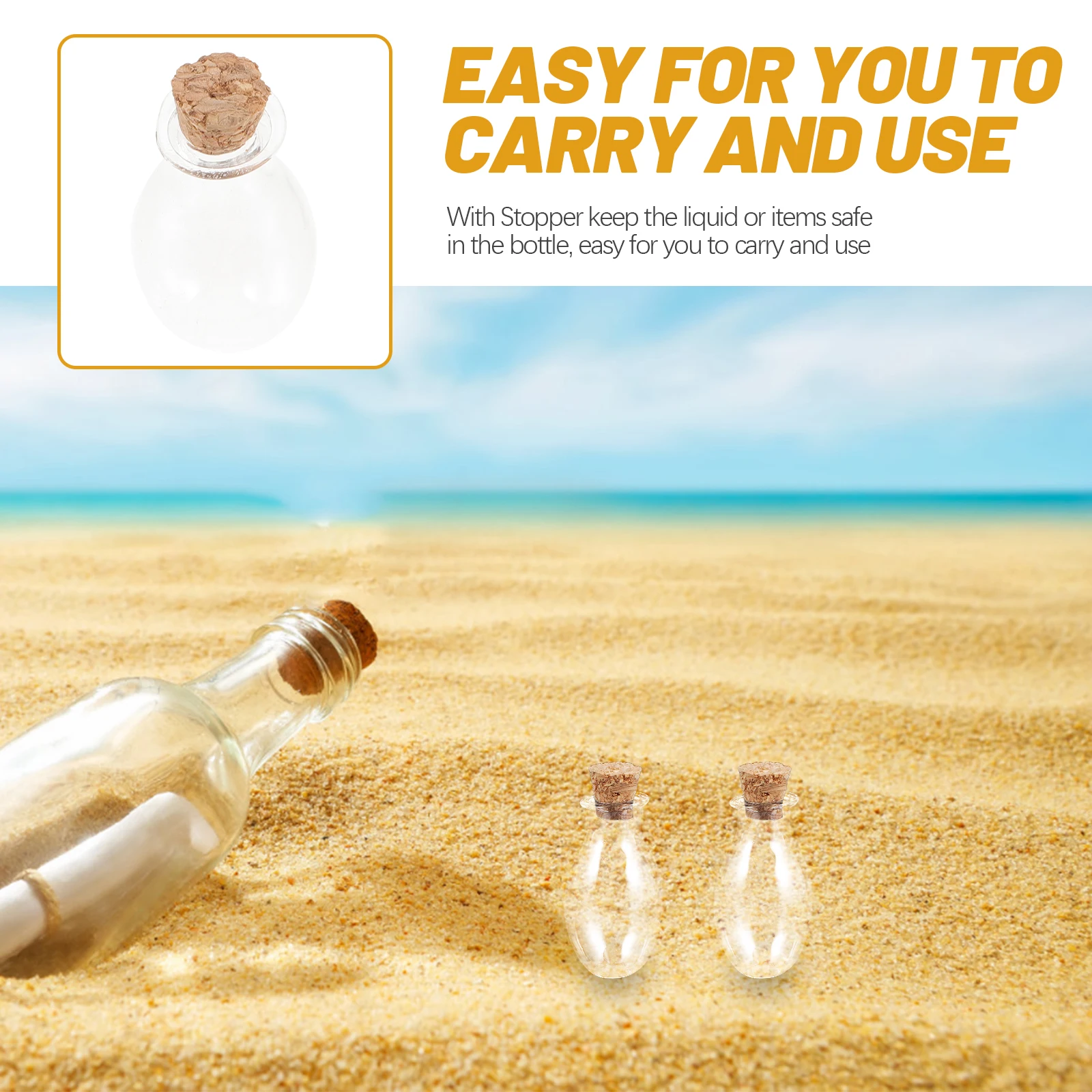 

10 Pcs Mini Glass Bottles Decorative Drift Wishing Transparent Storage Specimen Laboratory Display Craft Sewing