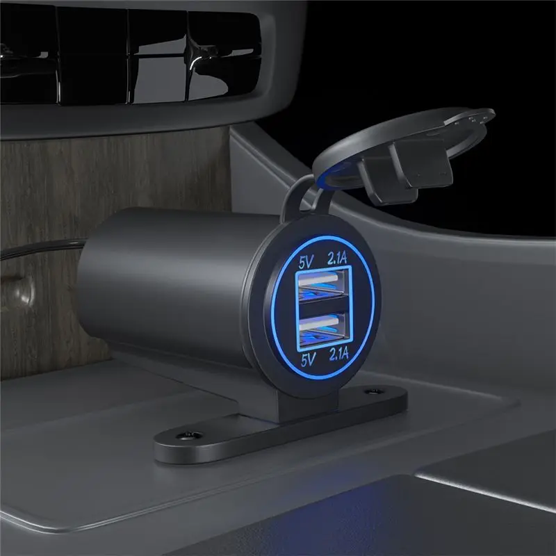Classic-Motorcycle Dual 2.1A USB Charge Voltmeter Phone Waterproof Fast Power Adapter Socket Accessories