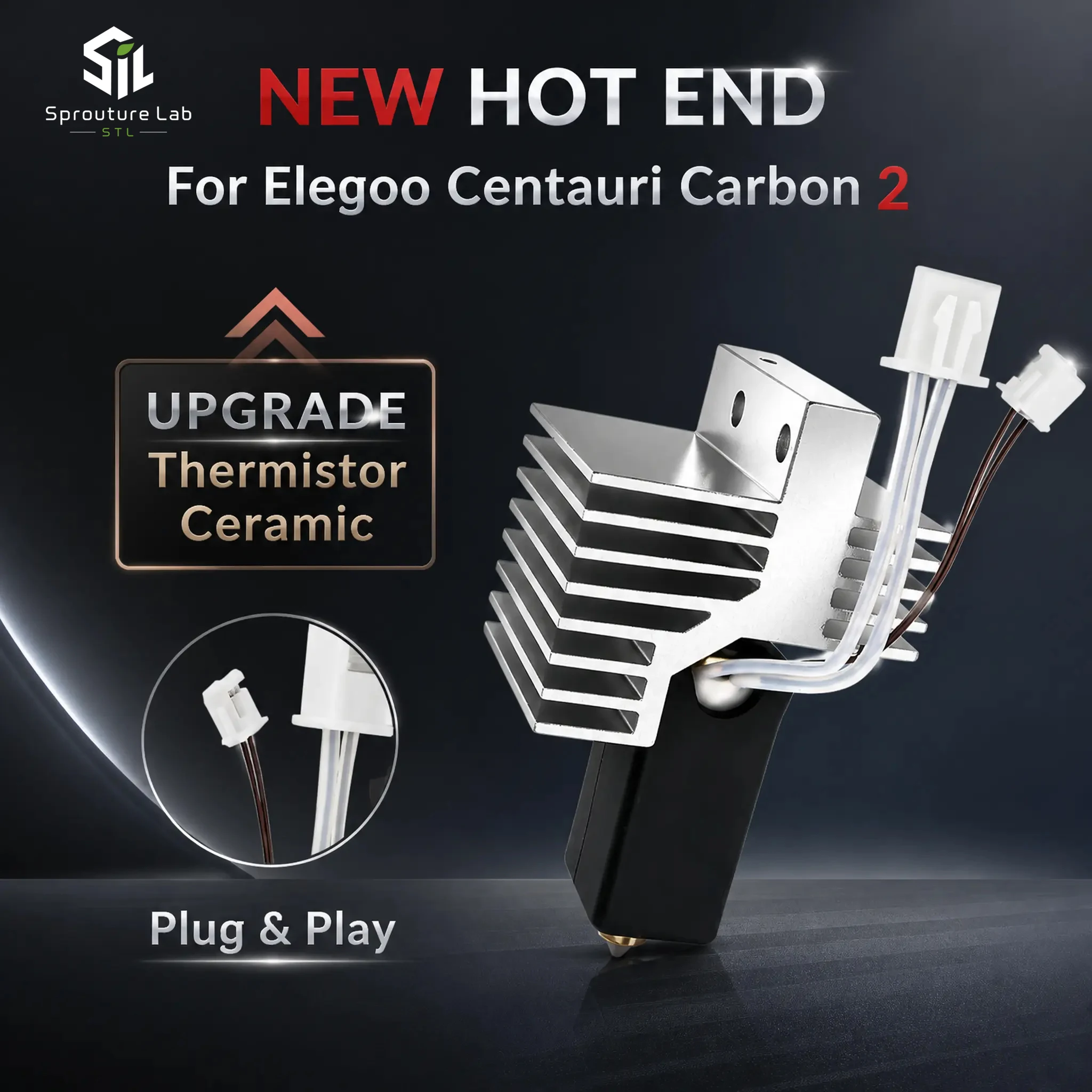 Für Centauri Carbon 2 3D-Drucker Hotend, Upgrade-Kit für Centauri Carbon 2, gehärtete Stahldüse, Keramikheizung für CC2