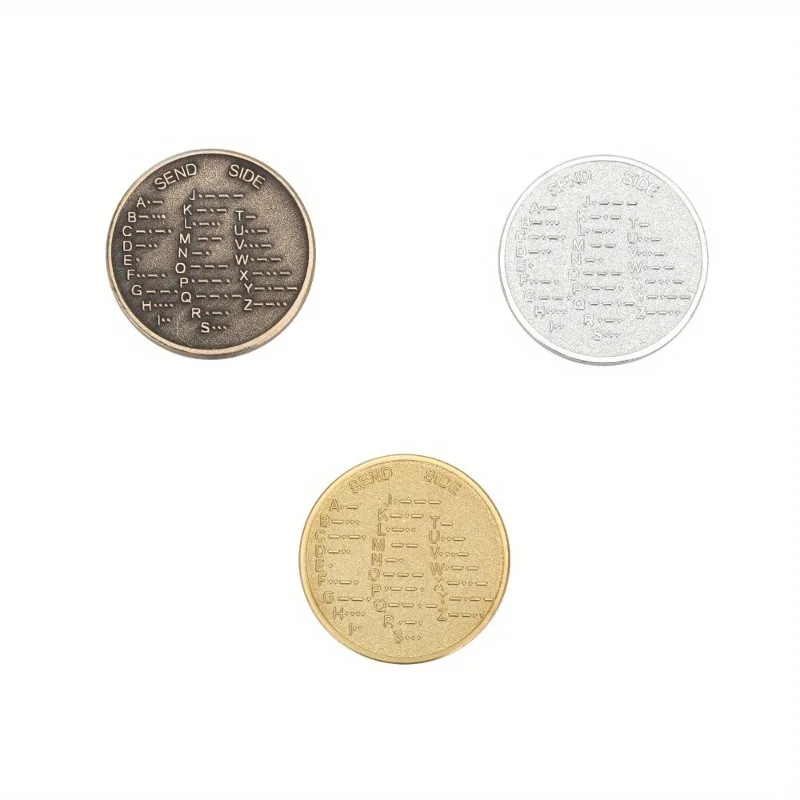 1Pc CW Morse Code Commemorative Chips Learn Encryption Language Games Pocket Token