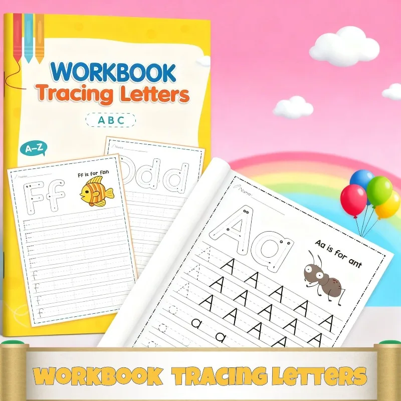 Preschool Promotion Letter Drawing Red Book, Children's Pinyin Practice Copybook, Kindergarten Dot Matrix Practice Copybook