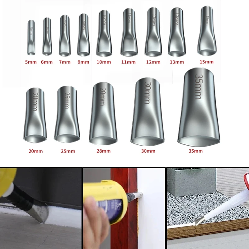 3/5/7/14Pcs Stainless Steel Caulk Nozzle Applicator Caulking Finisher Glue Silicone Sealant Finishing Tool Kitchen Sink Joint