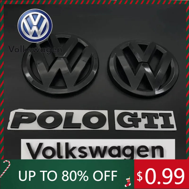 

Interior Stickers Car front badge logo covered ABS sticker front and rear logo trunk lid badge modified For Volkswagen POLO GTI