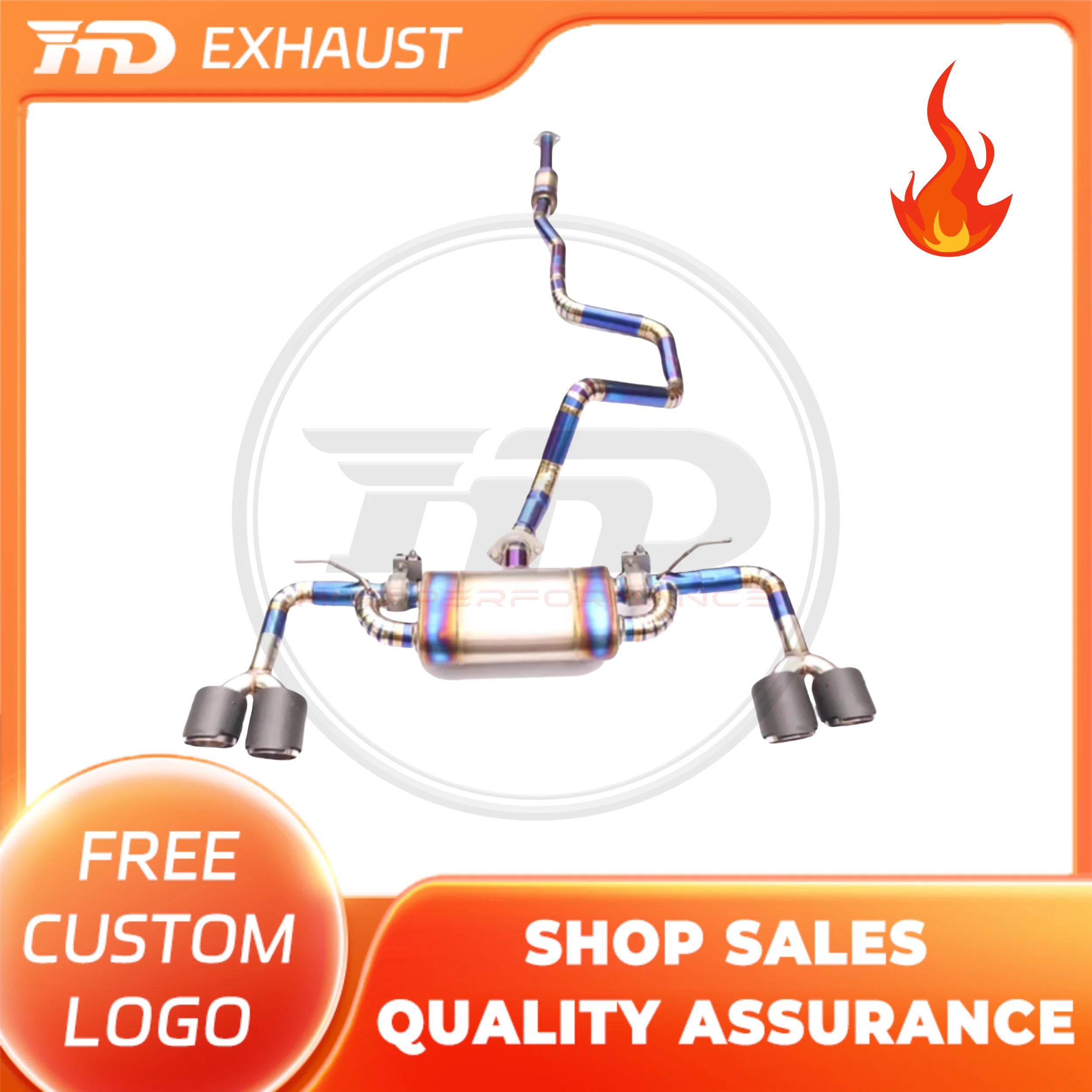 

HMD Titanium Exhaust System Performance Catback For Ford Focus RS Muffler For Cars Modifity Variable Valve Pipe