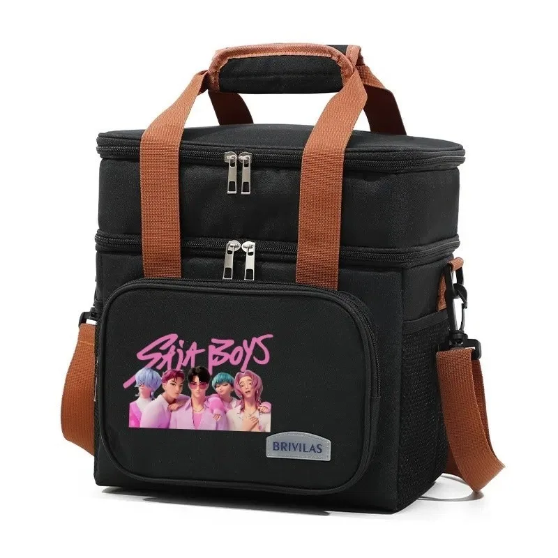 

Cute Anime Print Tote Bag for Women Insulated Lunch Cooler Bag Double Layer Portable Picnic Thermal Bag Travel Outdoor Bags for