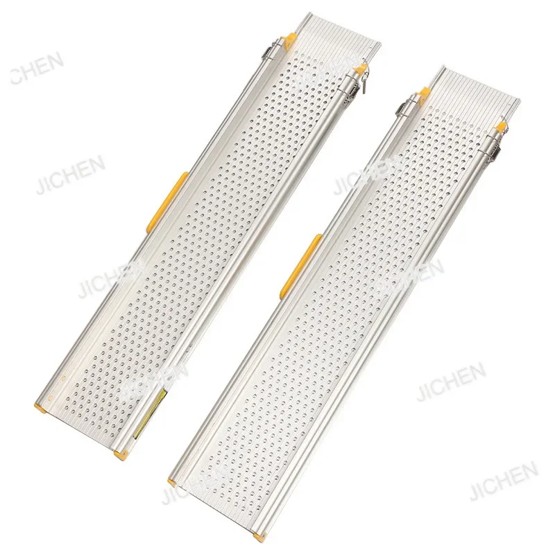 

ZQT Double Track Folding Barrier-free Ramp Plate Aluminum Alloy Ramp Wheelchair Step Movement Installation-free Pedal