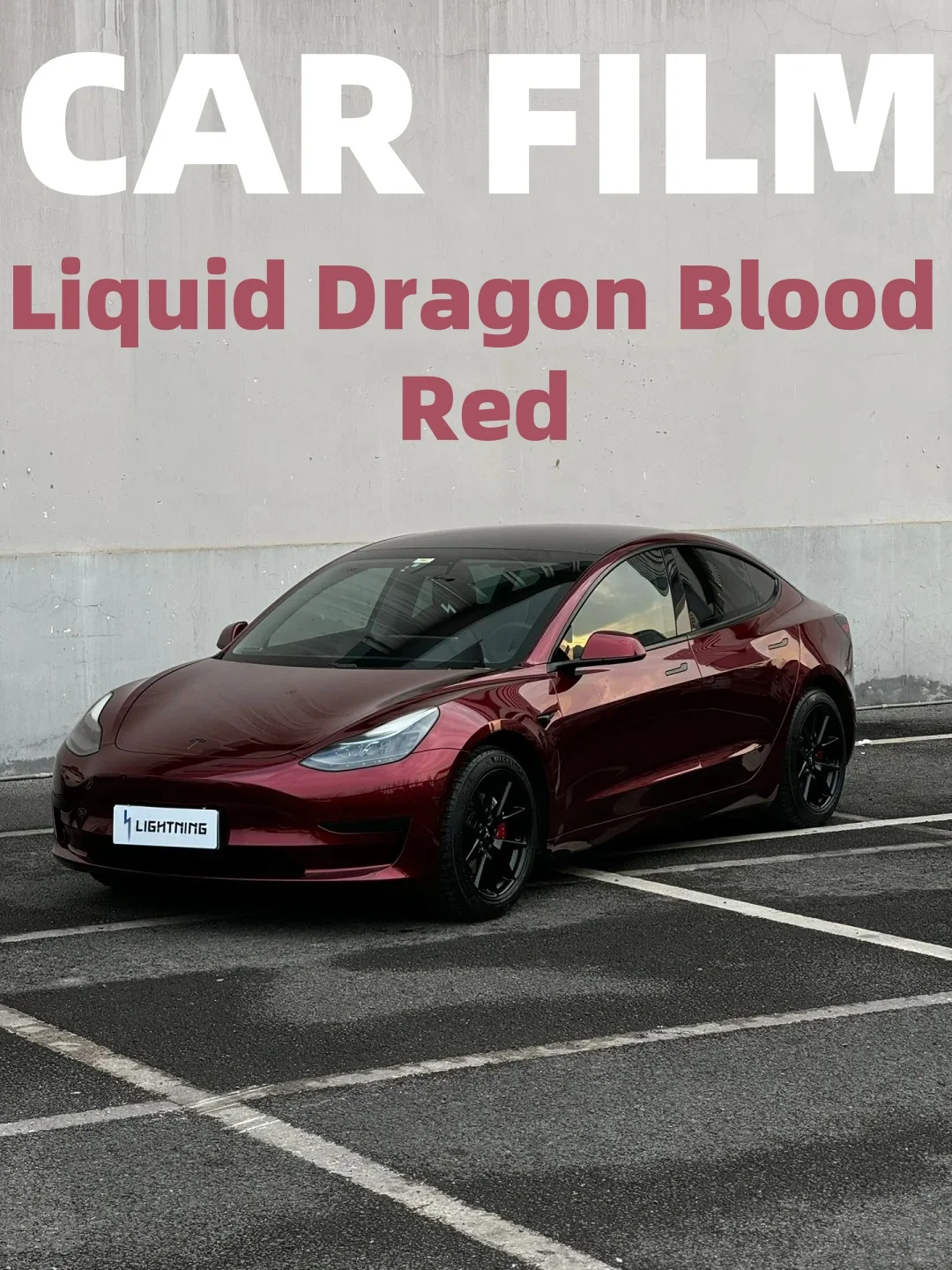 Liquid Dragon Blood Red High Quality Car Film PET Full Roll Size 1.52*17 Meters Self Adhesive Wrapping Film Car Decoration