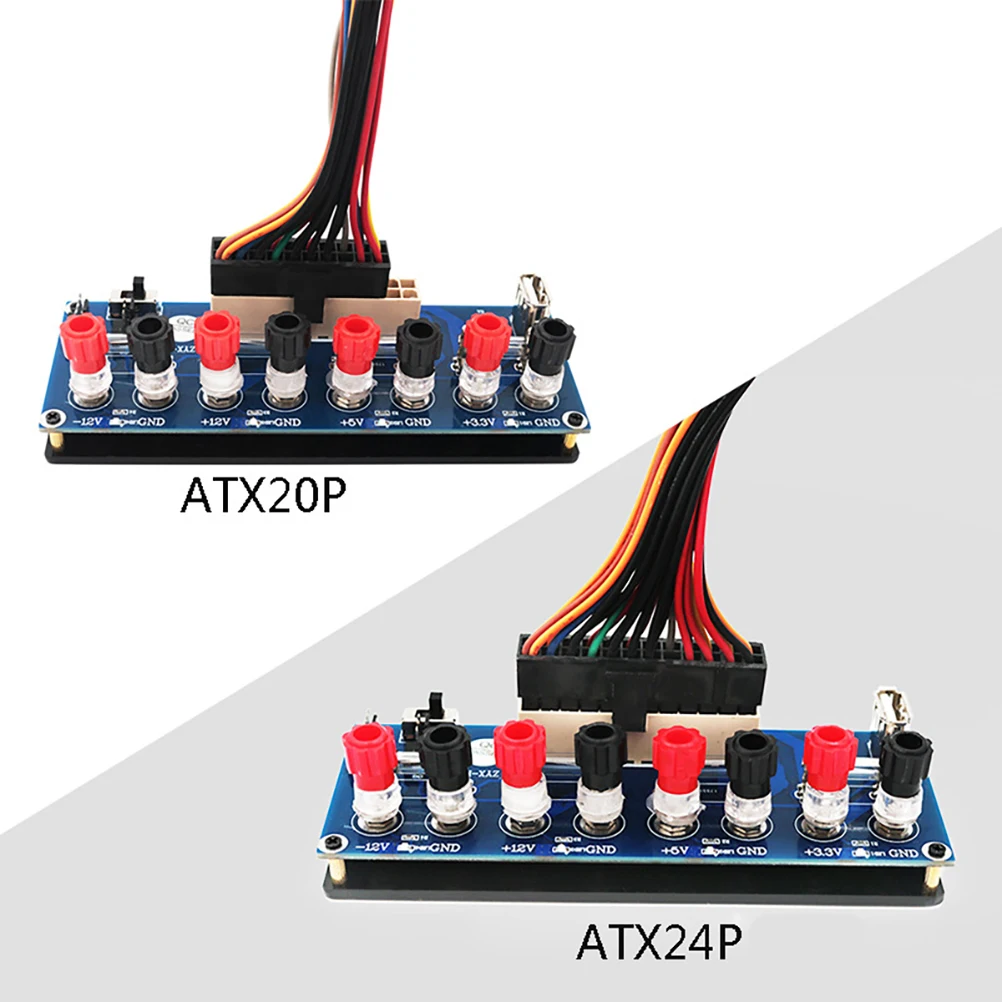 

Atx Power Board 20pin 24pin Transfer to Adapter Board Acrylic Insulation Base LED Indicator Power Output Terminal Module