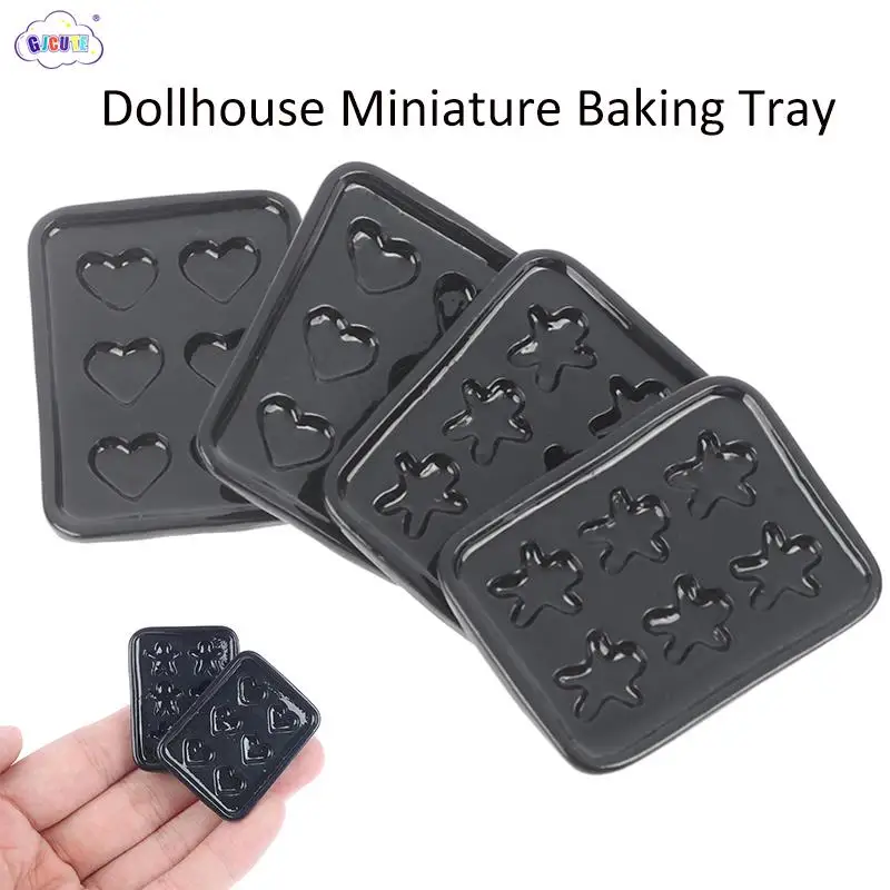 2pcs 1/12 Dollhouse Miniature Plate Baking Tray Model For Doll House Kitchen Furniture Decoration Accessories Kids Pretend Toys