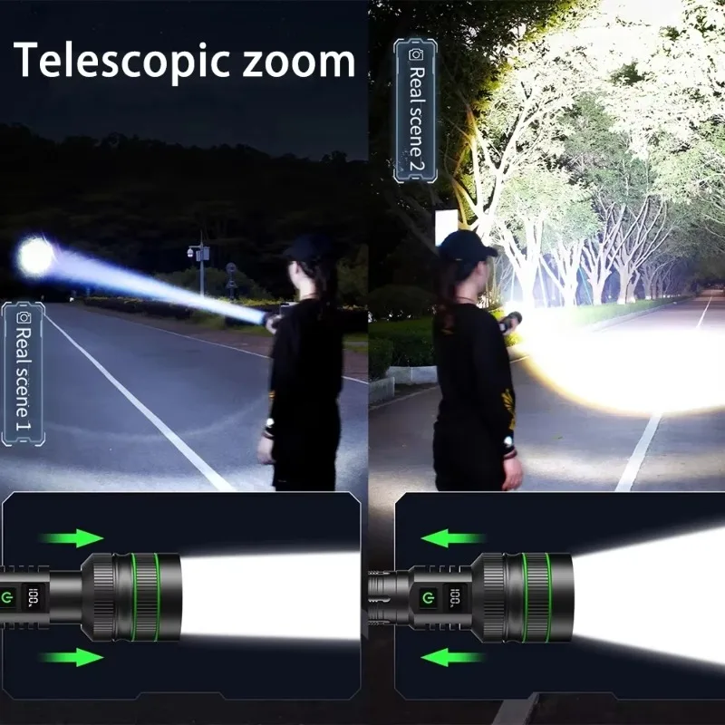 High Power 10000 Lumen Super Bright Tactical Flashlight Long Life LED 5 Modes Rechargeable Outdoor Household Torch Accessory