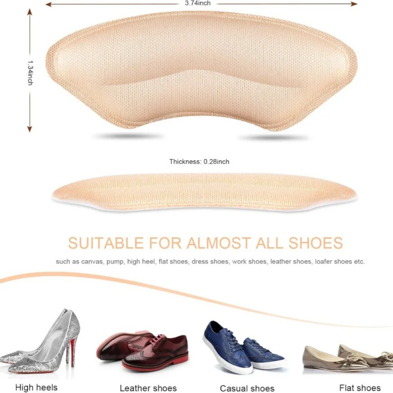 8 عبوات من وسادات الكعب للأحذية الكبيرة جدًا، واقيات الكعب ذاتية اللصق، حشوات الكعب لتحسين ملاءمة الأحذية والراحة ومنع الانزلاق