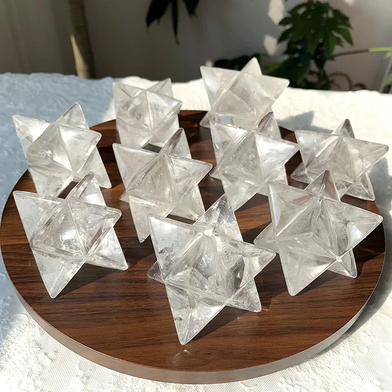 Crystal Merkaba Star Natural Chakra Quartz Stone Wiccan Reiki Healing Energy Gem Mineral Home Decor Gift