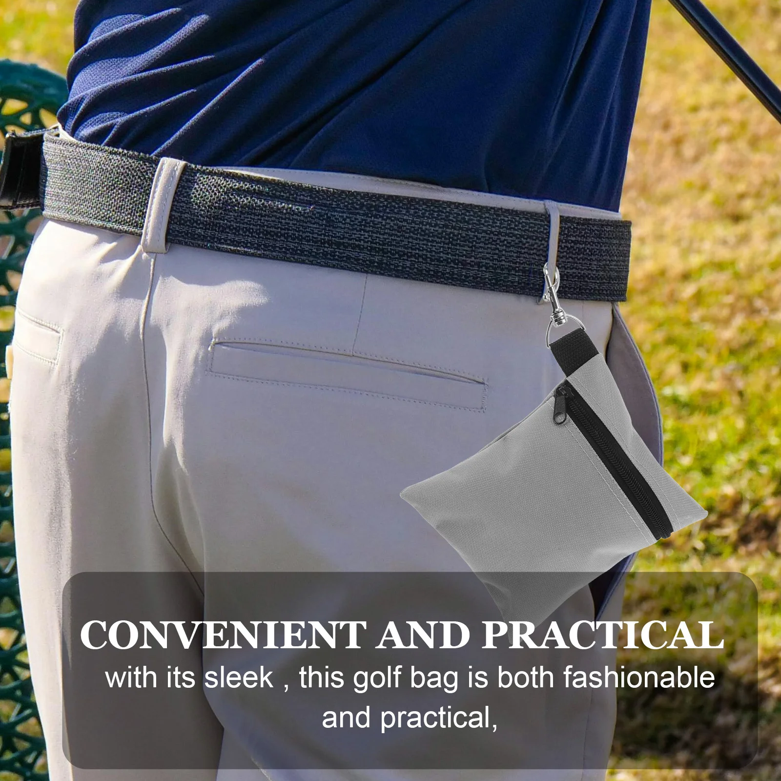 กระเป๋าคาดเอวสำหรับกอล์ฟ 2 ชิ้น ดีไซน์ทันสมัย อเนกประสงค์ ใช้จัดเก็บลูกกอล์ฟ ที และของใช้จำเป็นขนาดเล็ก