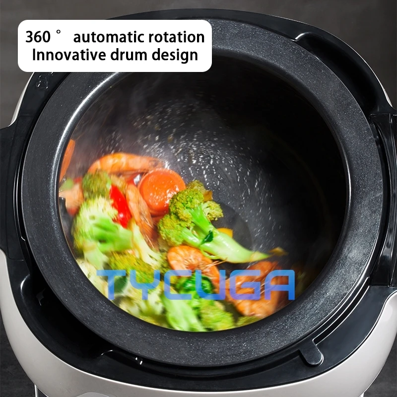 6L Automatic Stir Frying Machine Household 2000W Intelligent Electric Cooking Wok Pot Non-stick Multifunctional Cooker Pot 220V