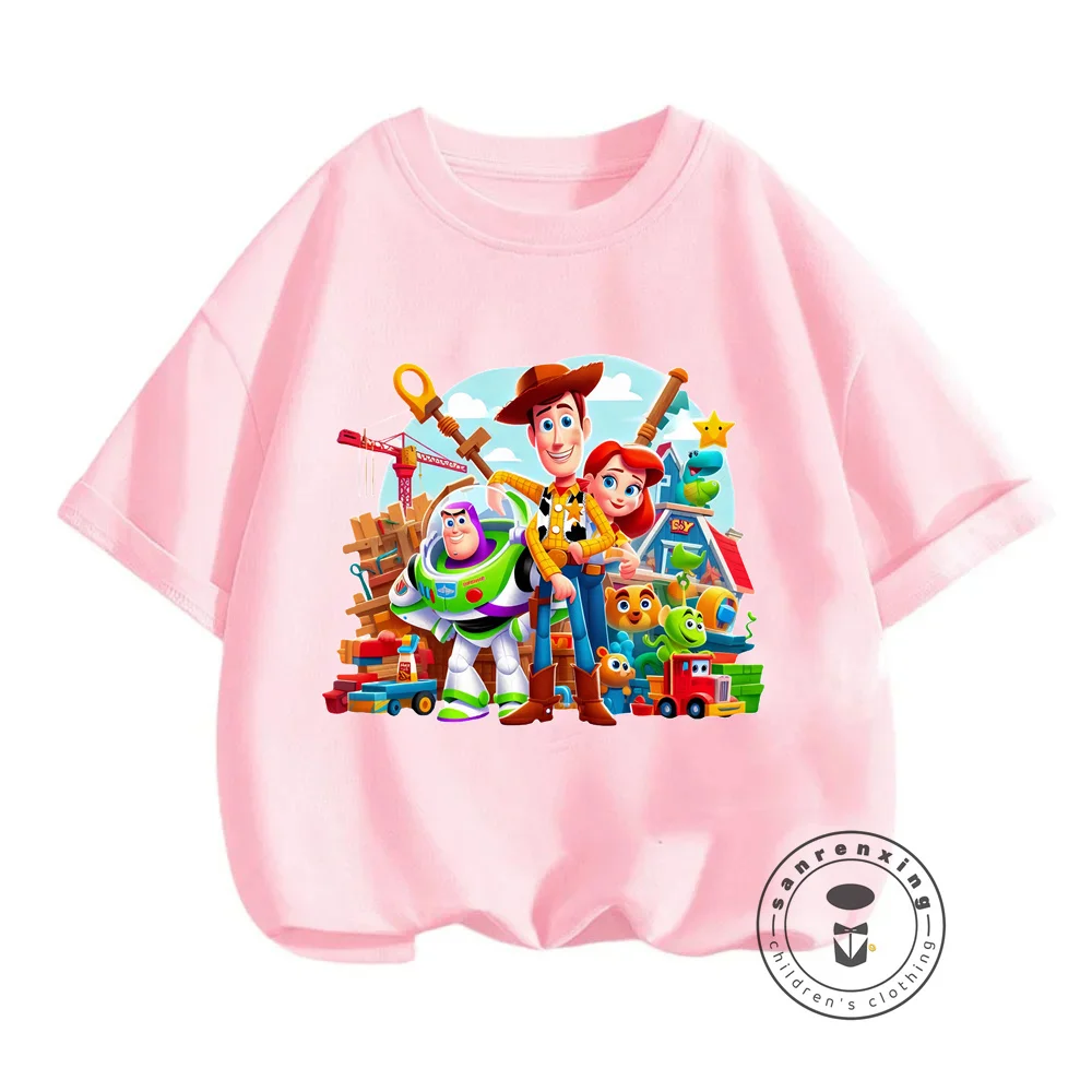 Summer Fun with Disney Toy Story Solid Color T-Shirts with Quirky Prints Soft Loose and Perfectly Casual for Boys and Girls