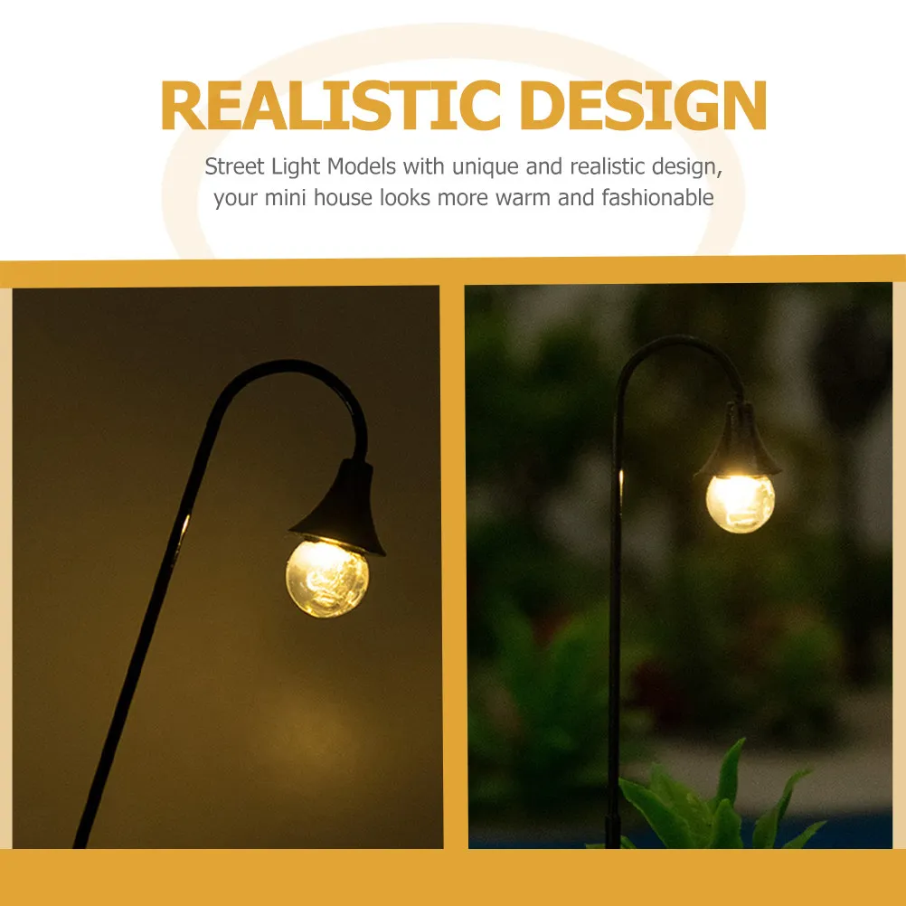 

2Pcs Mini Street Lamp Courtyard Light for Sand Table Decoration Garden Micro Landscape Ornament Mini Street Light Model
