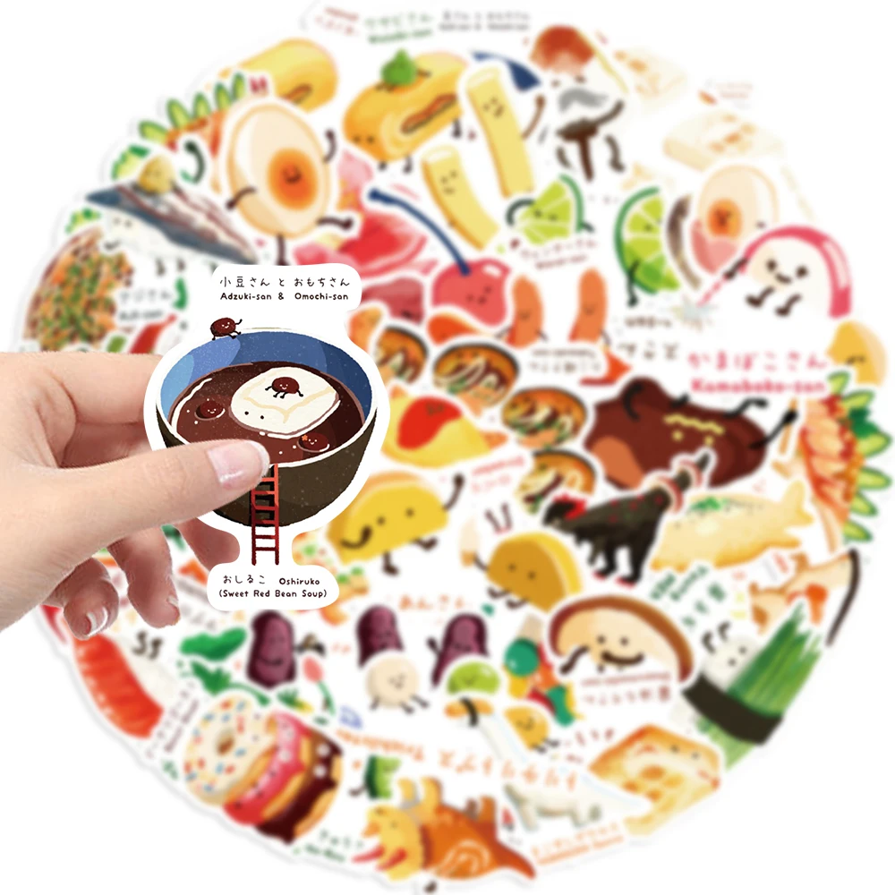 50PCS Japanese Dinosaur Themed Recipe Stickers For Laptop Luggage Phone Case Fridge Skateboard Jukebox Waterproof Stickers