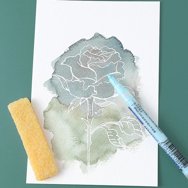Mark Pen Type Watercolor Masking Liquid 0.7mm Blank Glue Rubber Eraser Hand-painted Watercolor Gouache Painting Art Supplies view 2