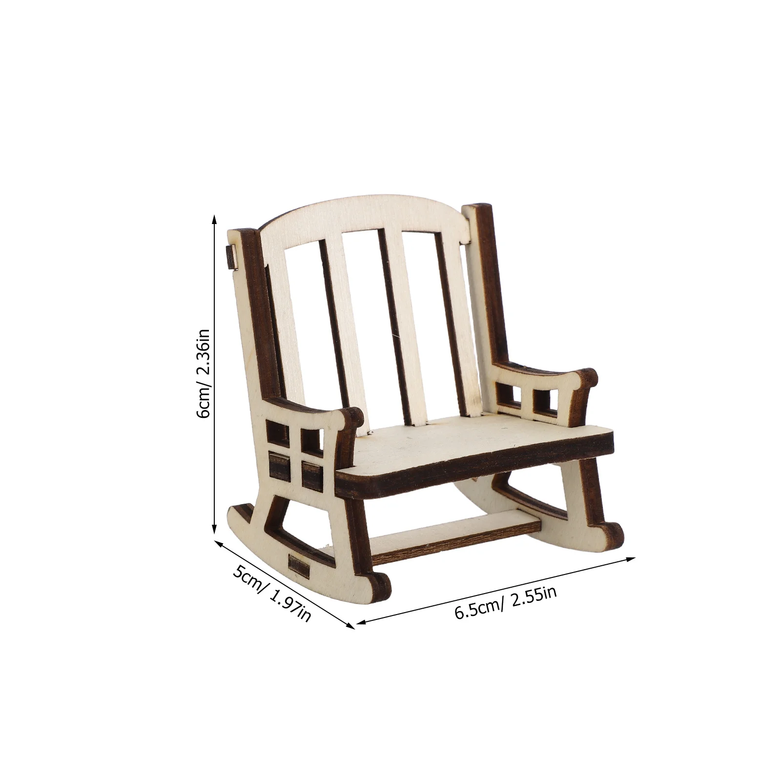 Sedia a Dondolo in Legno Artigianale, Finitura Rustica, Compatta per Arredo Casa e Ufficio, Idea Regalo Creativa