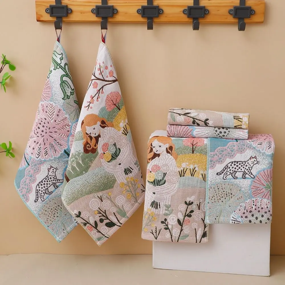 New 34x40cm Pure Cotton Face Towels 4 Layer Cotton Gauze Absorbent Kitchen Towel Soft Decorative Dish Cloth for Children