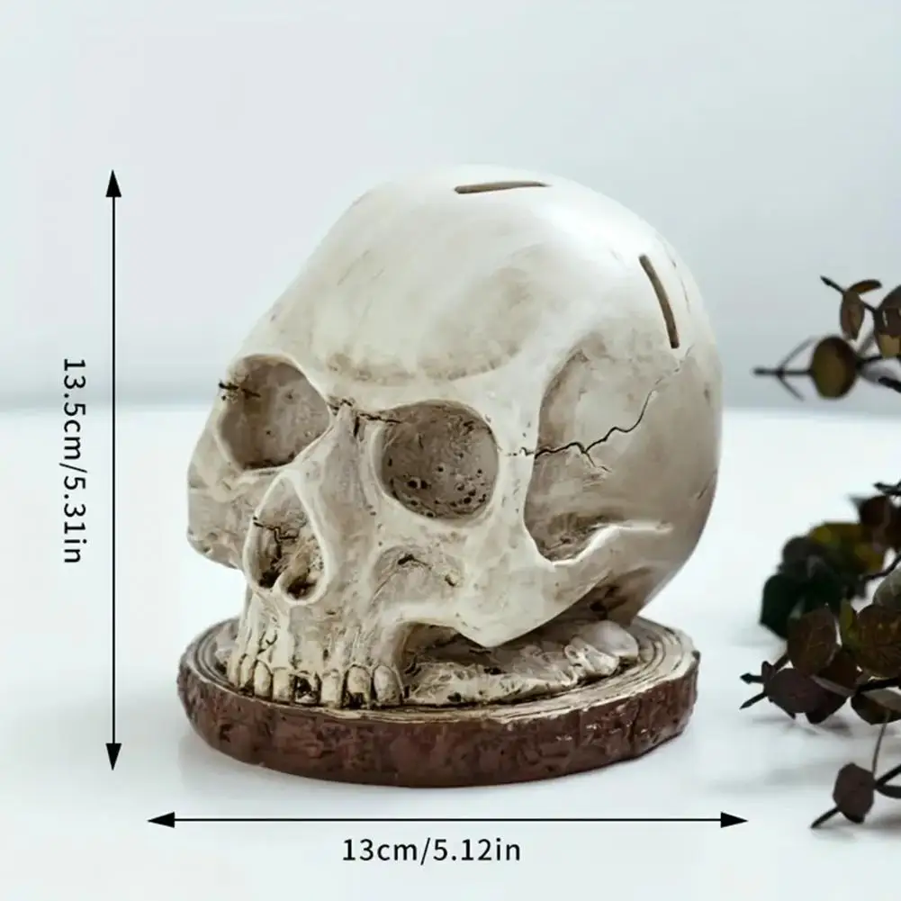 Skull-Shaped Knife Holder with Bone Texture Dark Horror Kitchen Decor for Halloween Gothic Style Stable Unique Gift for Horror F view 6