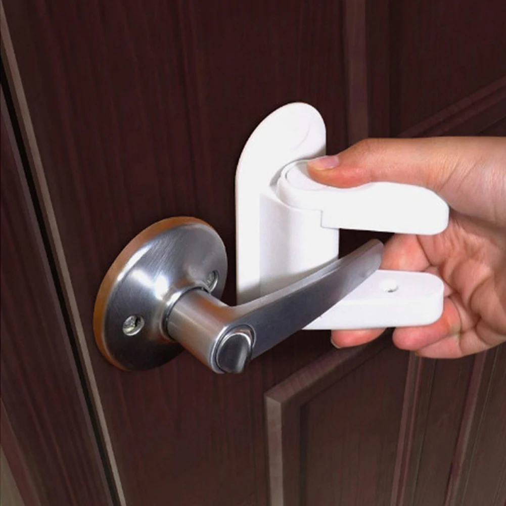 Universal Door Lever Lock Child Baby Safety Lock Rotation Proof Professional Door Adhesive Security Latch Multi-functional