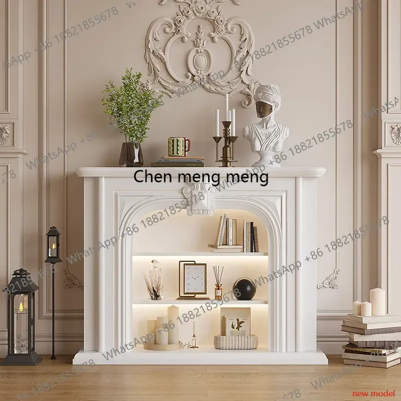 N138French style, solid wood heating, fireplace European home bed and breakfast living room, fireplace decorative cabinet