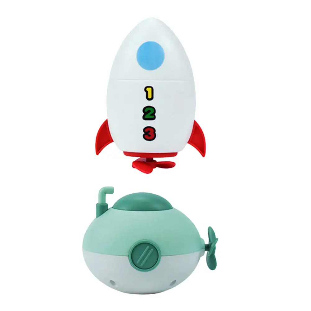 2Pcs Submarine Bathing Plaything Wind-Up Clockwork Shower Plaything Baby Bathing Recreation Supplies Submarine Toy