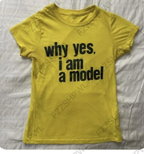 Yellow Letter Print T-Shirt – Support Charity product image