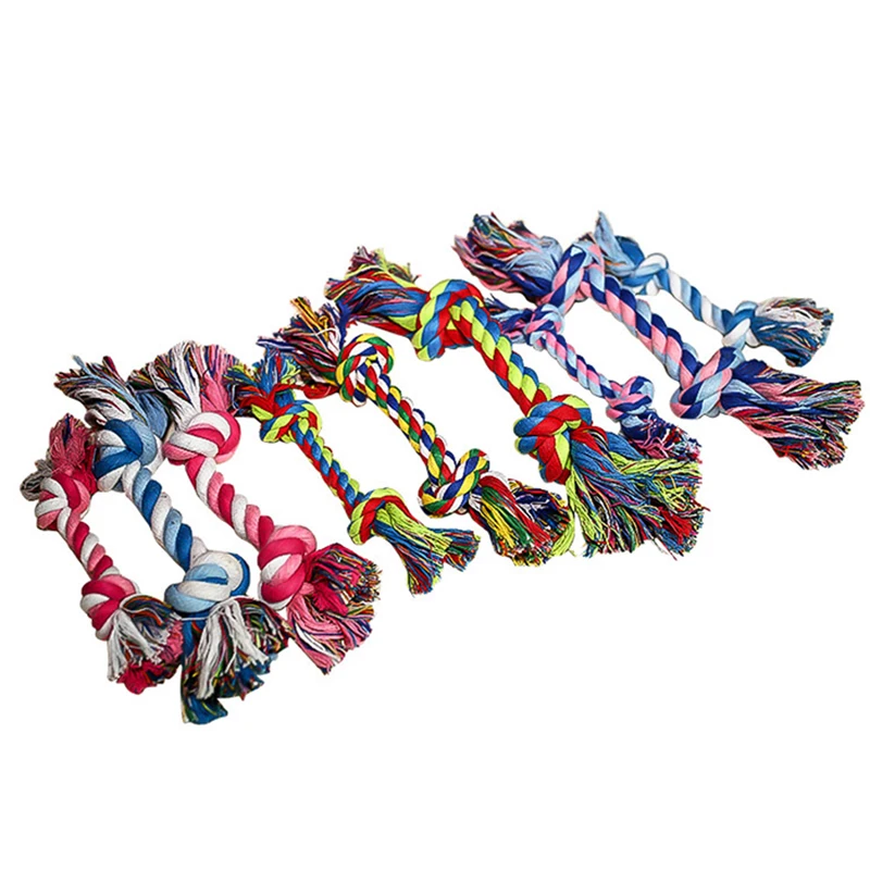 1 Pcs Random Pet Puppy Chew Toy Cotton Knot Rope Molar Toy Durable Hemp Rope Knot Dog Toy Pet Teeth Cleaning Supplies