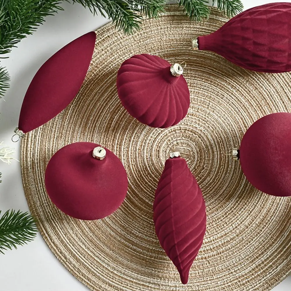 27 Stück beflockte Samt-Weihnachtskugel-Anhänger, bruchsicher, wiederverwendbar, Weihnachtskugeln, Ornamente, elegante Weihnachtsbaum-Hängeornamente