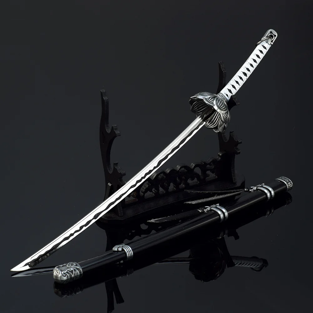 Anime japonês Periférico Mortal Blade, Open Door Metal Sword, Uncut Blade Weapon, Ornamento Modelo, Artesanato Presentes Brinquedos para Meninos, 26cm