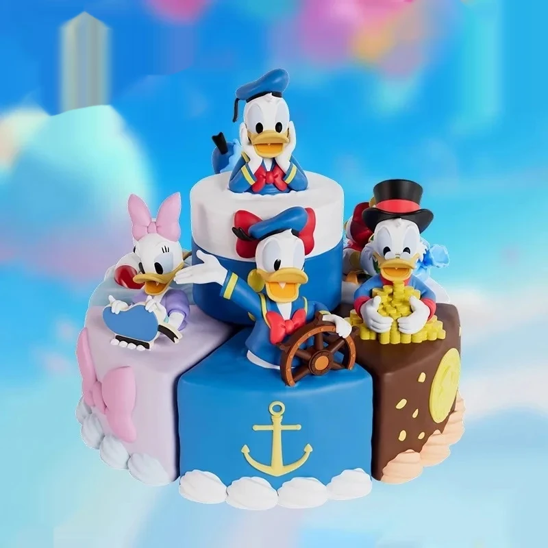 Disney Donald Duck 90 Daisy Surprise Cake Blind Box Toys Scrooge Mcduck Desktop Decoration Model Dolls Children Birthday Gift