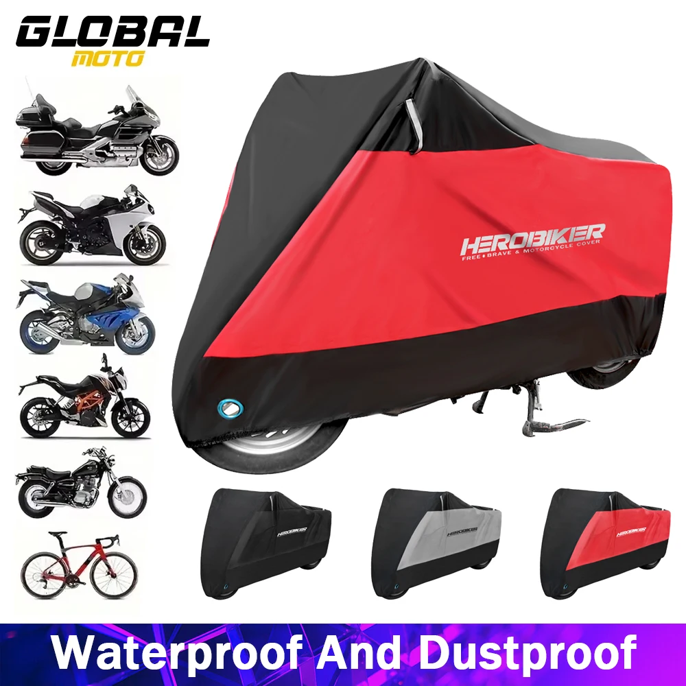 

Чехол для мотоцикла, пыле- и водонепроницаемый, защита от дождя и УФ-излучения, всесезонный, для кемпинга на открытом воздухе, для мотоциклов и скутеров, размеры S-4XL
