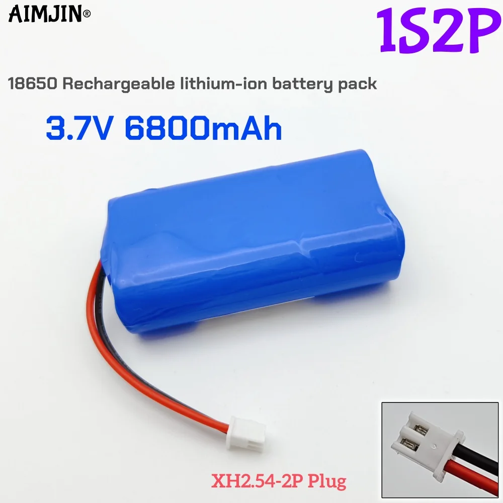 18650 3.7 فولت 6800 مللي أمبير بطارية ليثيوم قابلة للشحن مكبر الصوت المتكلم أضواء LED لوح حماية + XH2.54-2P التوصيل #1