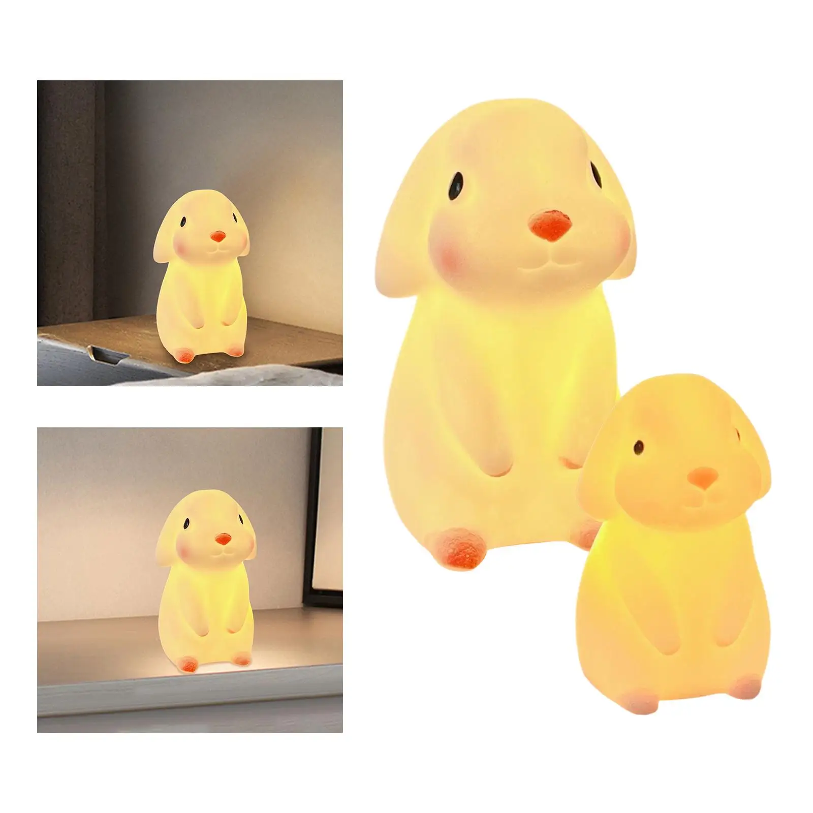 Rabbit LED Table Lamp for Kids, luz noturna flexível, Quarto