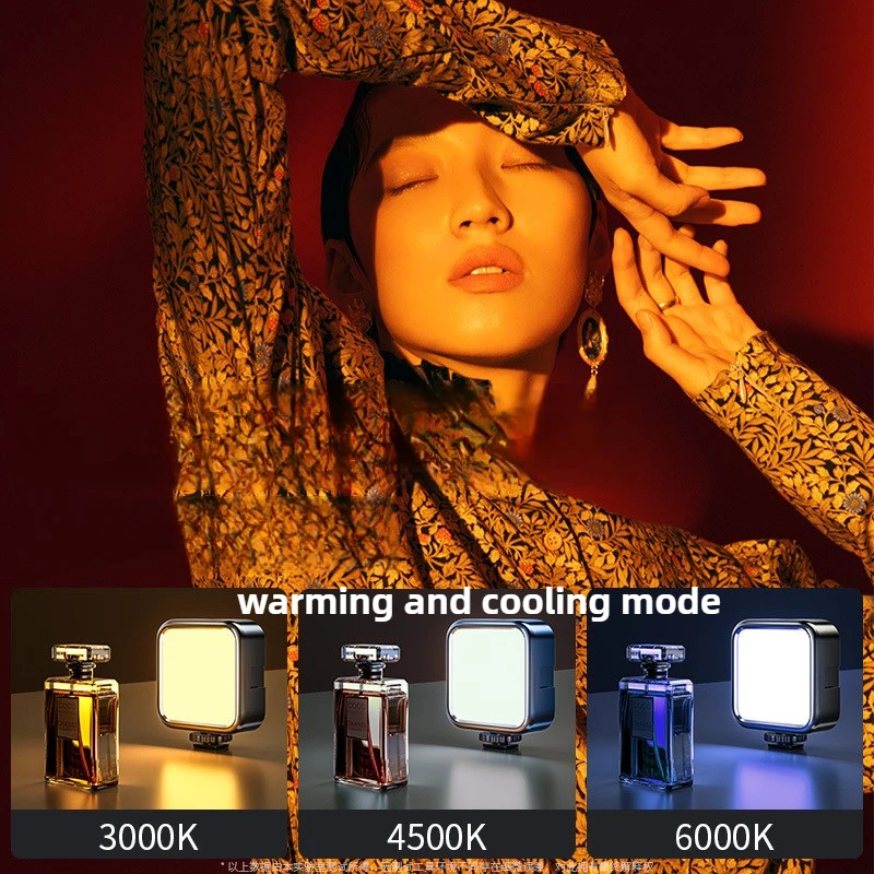 Pocket-Sized Phone Fill Light Mini Portable Camera Light with 3 Color Temperatures and RGB Mode for Live Streaming Selfie Makeup