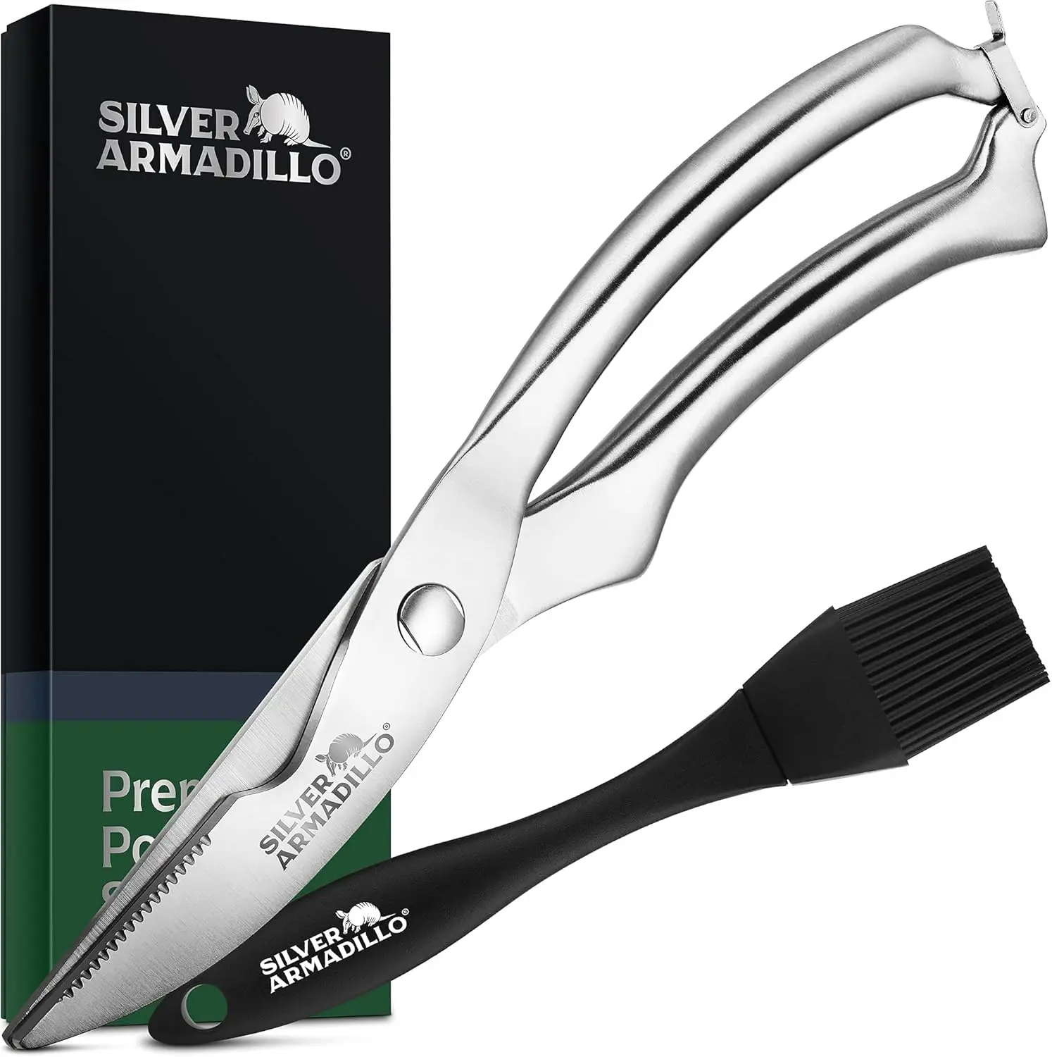 

Heavy Duty Stainless Steel Poultry Shears for Bone, Chicken, Meat, and Vegetables with Spring Loaded Handles
