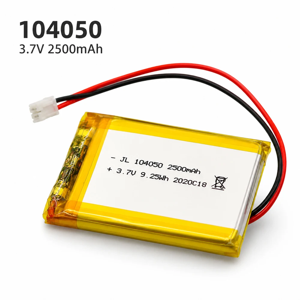 104050 3.7V2500mAh LiPo Battery Rechargeable Lithium Polymer Battery with ProtectionPCB PH 2.0 2Pin for GPS MP3Bluetooth Speaker