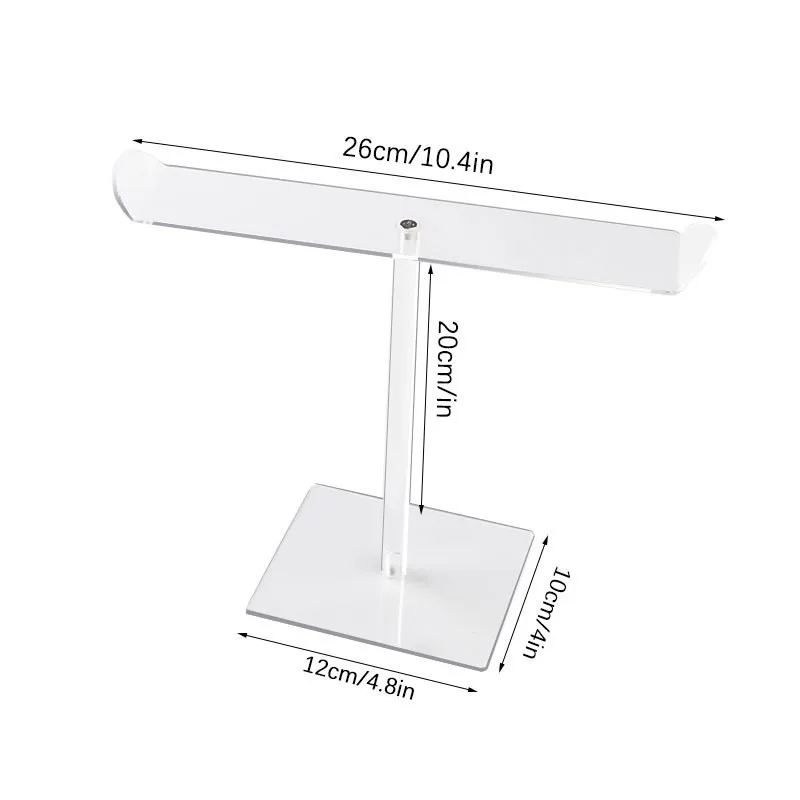 Clear Headband Holder Rack Acrylic Detachable Necklace Bracelet Display Stand Hair Accessory Bar Durable For Hairband Organizer