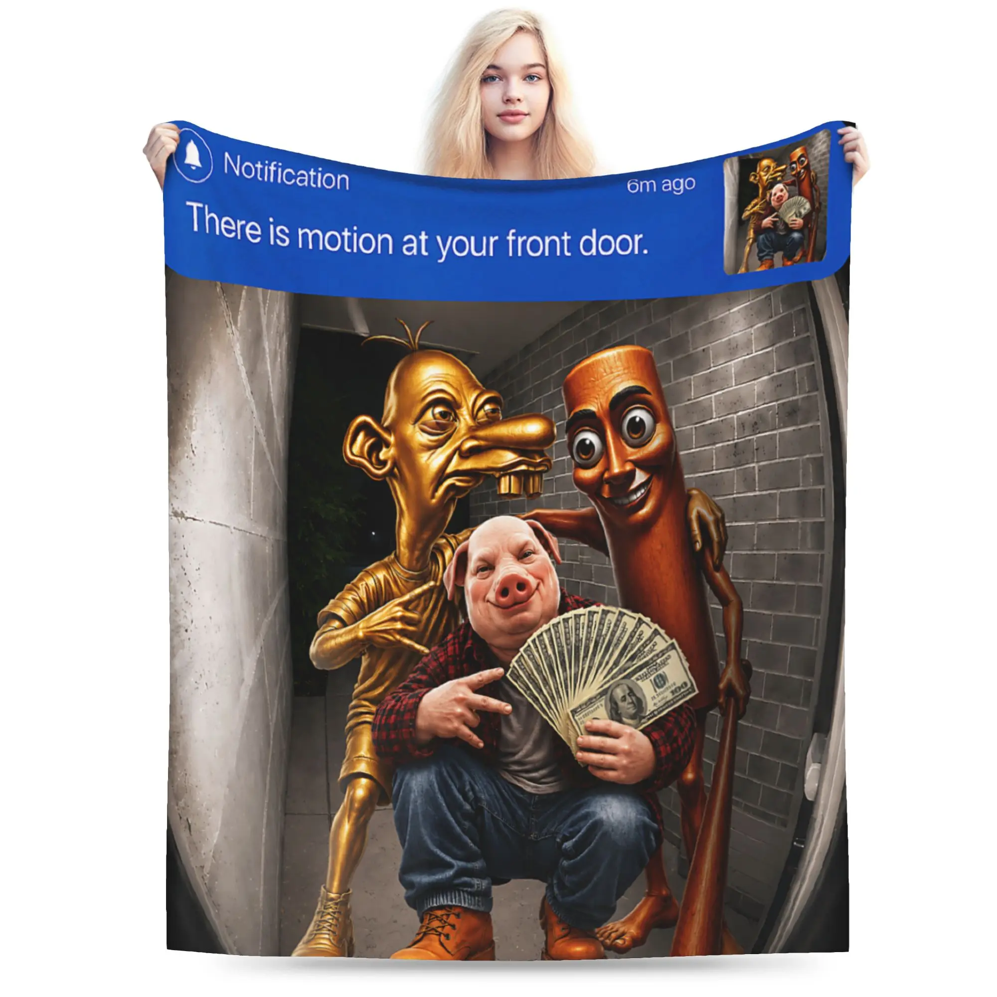 Warm Soft Throw Blanket Travel Car There is Motion Your Front Door Tung Sahur John Pork Blanket Flannel Bedspread For Home Decor