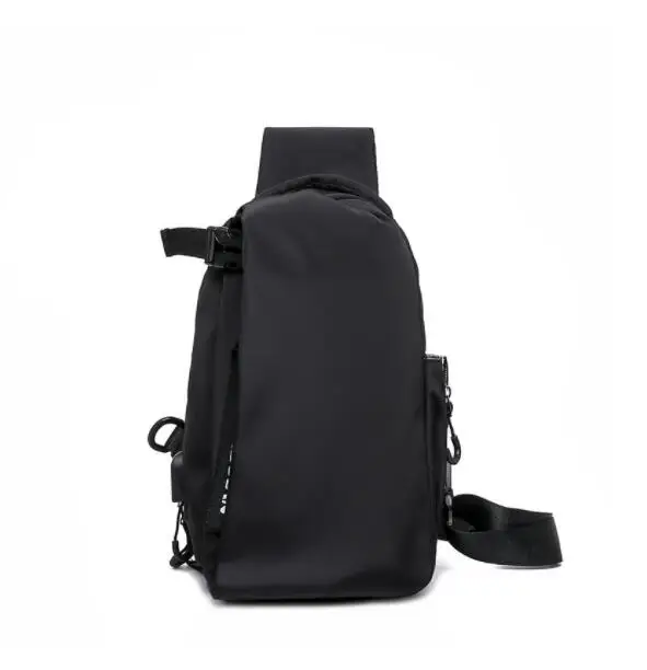 Man Shoulder Chest Bag Waterproof Oxford Crossbody Bags Anti-theft USB Shoulder Sling Bag Short Travel Messenger Chest Pack Male