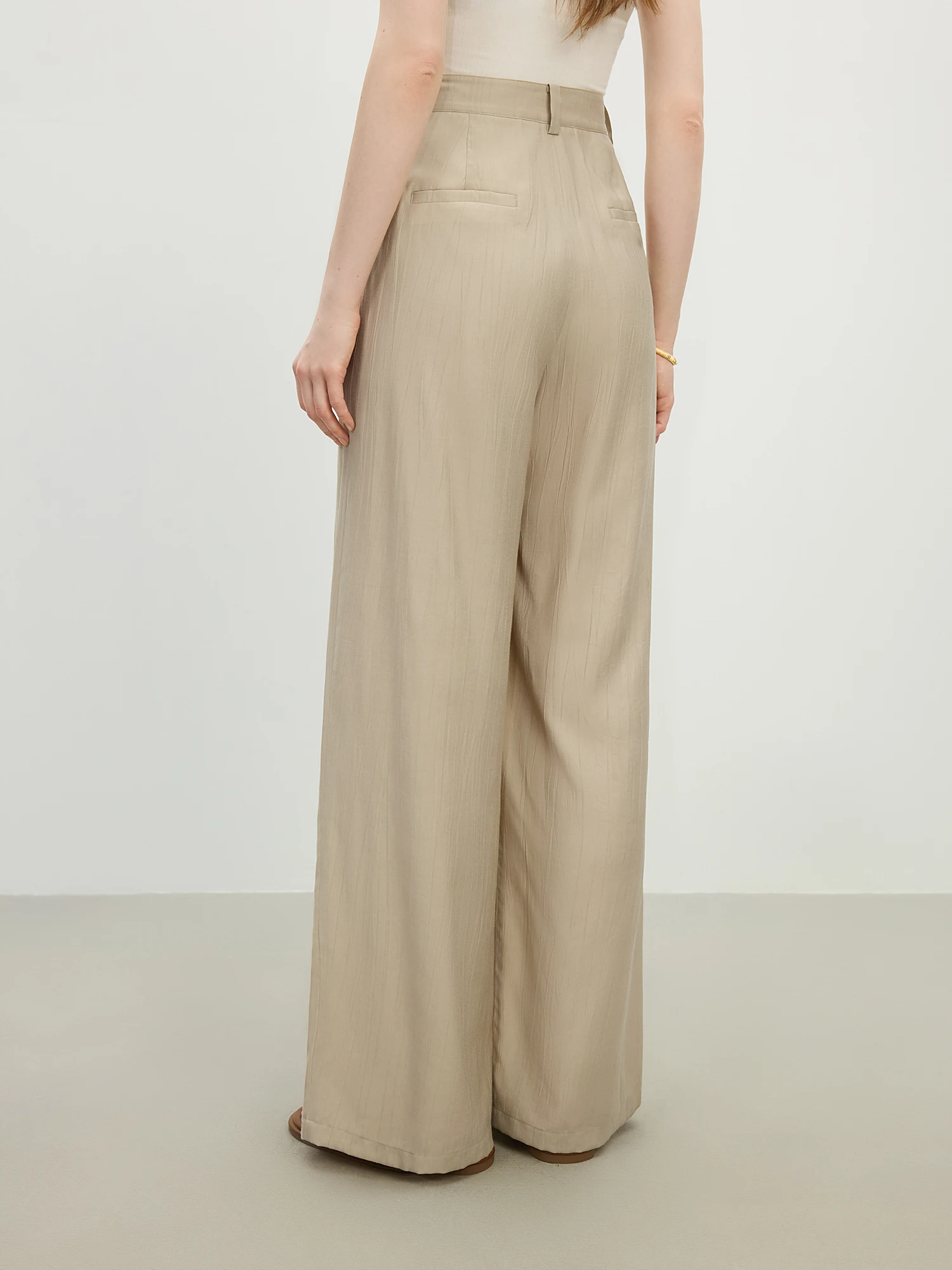 FSLE فضفاض متعدد الاستخدامات ثنى سراويل تقليدية النساء 2025 صيف جديد عالية الخصر ركاب السراويل المستقيمة 25FS12499 #4