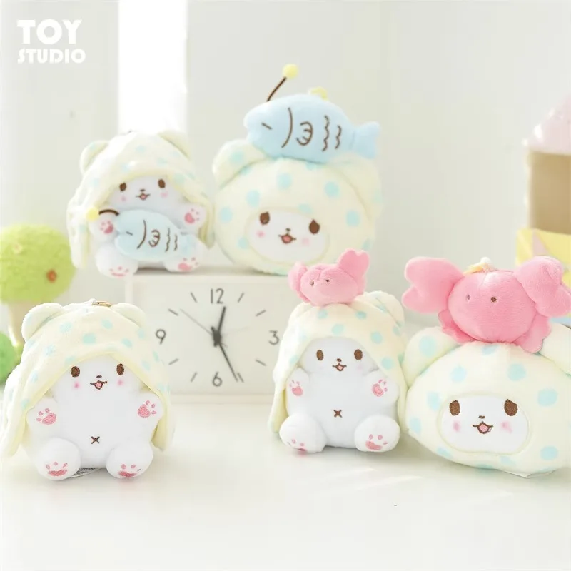 Echte Sanrio Marumofubiyori Bär Cinnamoroll Plüsch Spielzeug Schlüsselbund Kawaii Kleine Anhänger Schlüsselring Kinder Stofftiere Geburtstag Geschenke – Detail 1