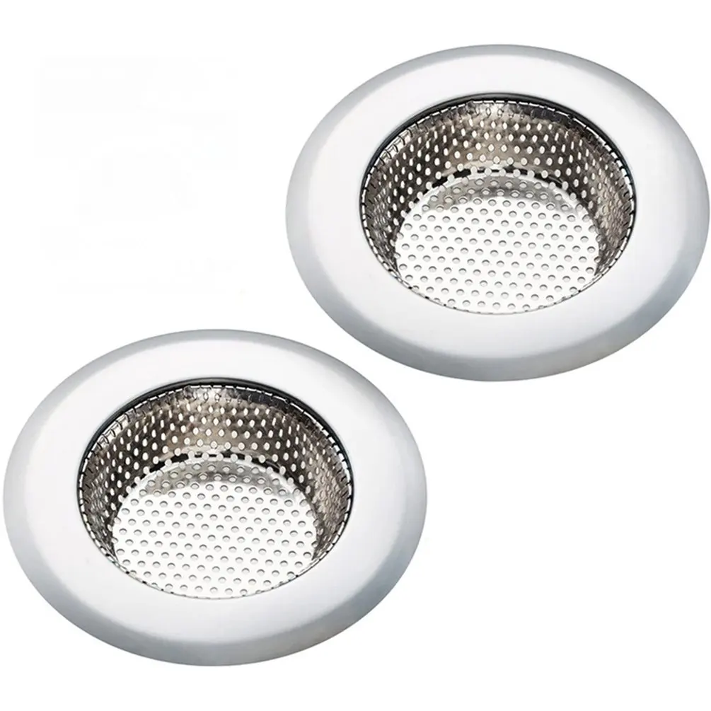 Colador de acero inoxidable para fregadero de cocina, 2 piezas, tapón de residuos, filtro de drenaje para Baño