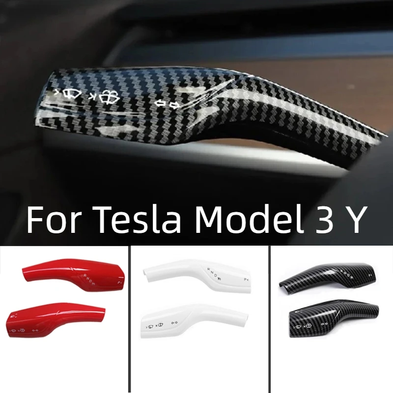 

Car Gear Shift Cover Steering Lever Handle Protection Shifter Shell Shift Knob Cover For Tesla Model 3 Y Interior Accessories