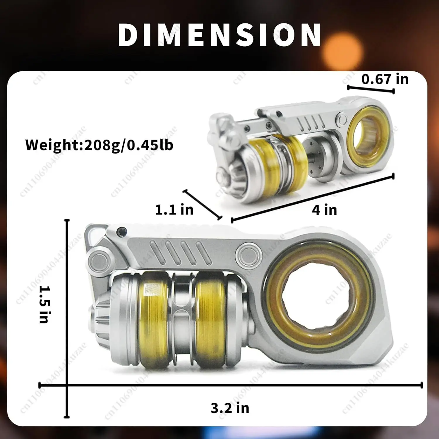 EDC Metal Fingertip Ratchet Gyro Stress Relief Toy, Portable Composite Hand Spinner for Concentration Adjustment