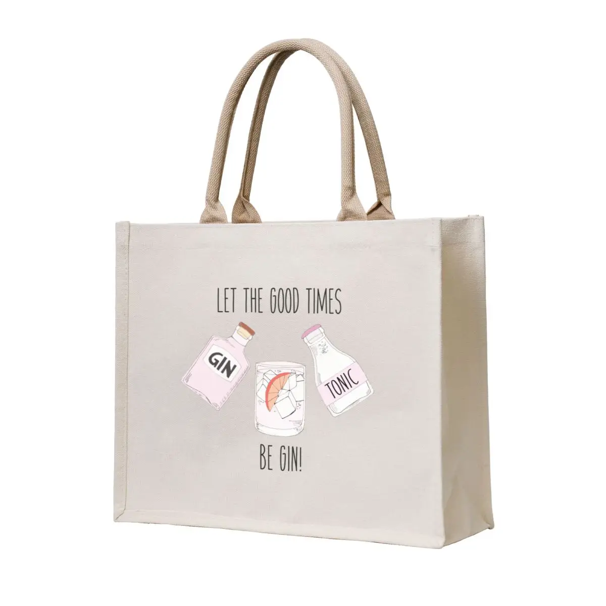 

Let the good times be GIN! Tote Bag personalized tote Shopping bags cute pouch bag Woman shopper bag